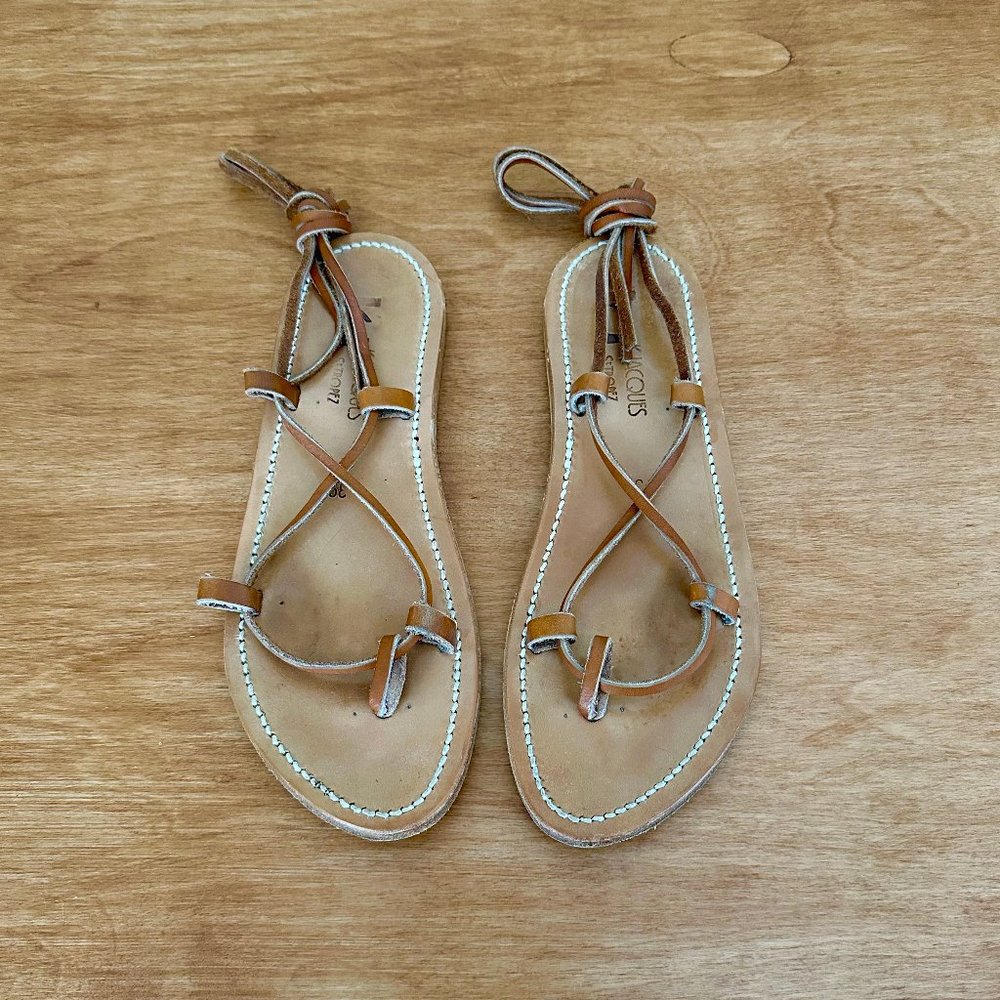 k jacques bikini sandals • tan leather • sz 39 (fits 9) • $268